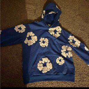 Blue Floral Hoodie